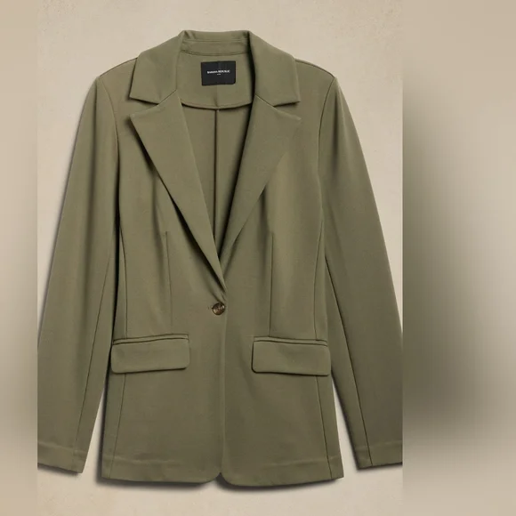 NWT BANANA REPUBLIC | $100 Long Ponte Knit Blazer - Picture 5 of 5